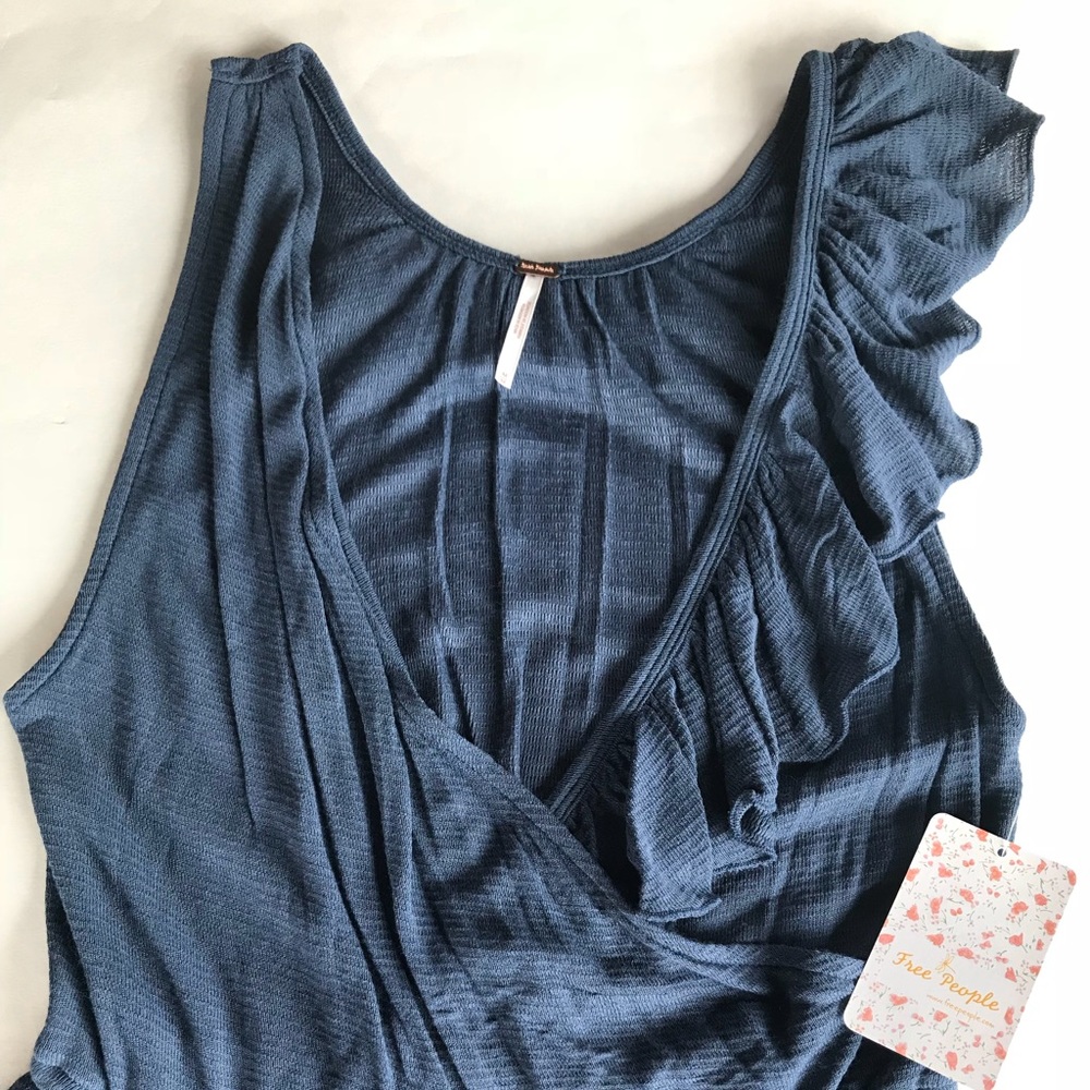 Free People Float Away Asymmetrical Ruffle Tank